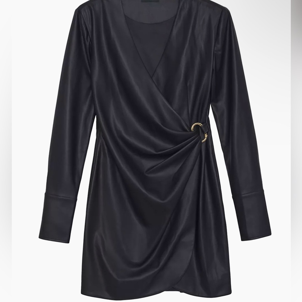 Anine Bing Joey Faux leather mini wrap dress - Picture 11 of 14
